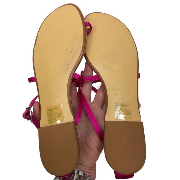 Colin Stuart Pink Metal Chain Sandals Sz 8.5B - Picture 2 of 13
